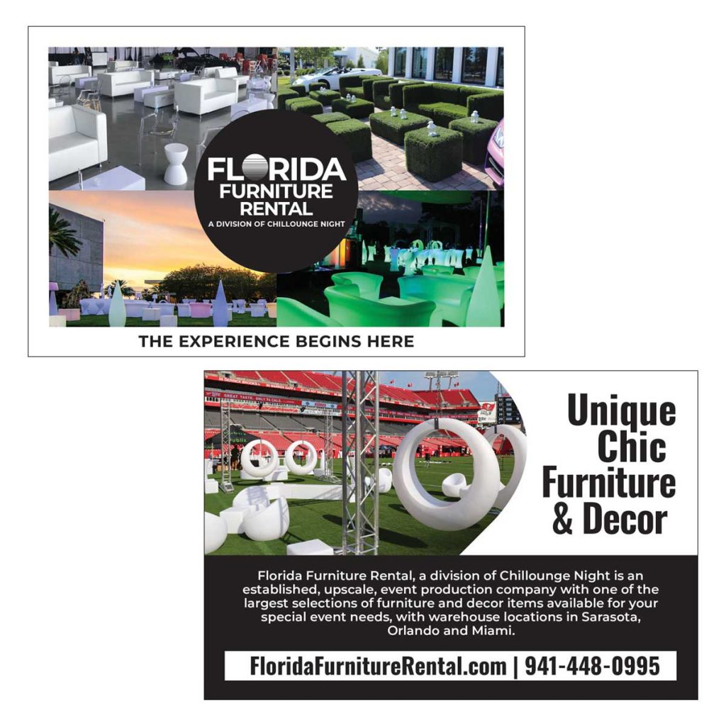 Florida Furniture Rental Postcard Design